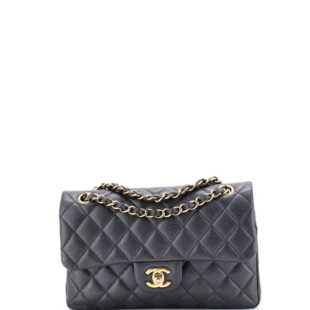 Chanel Small Classic Double Flap Bag Quilted Caviar